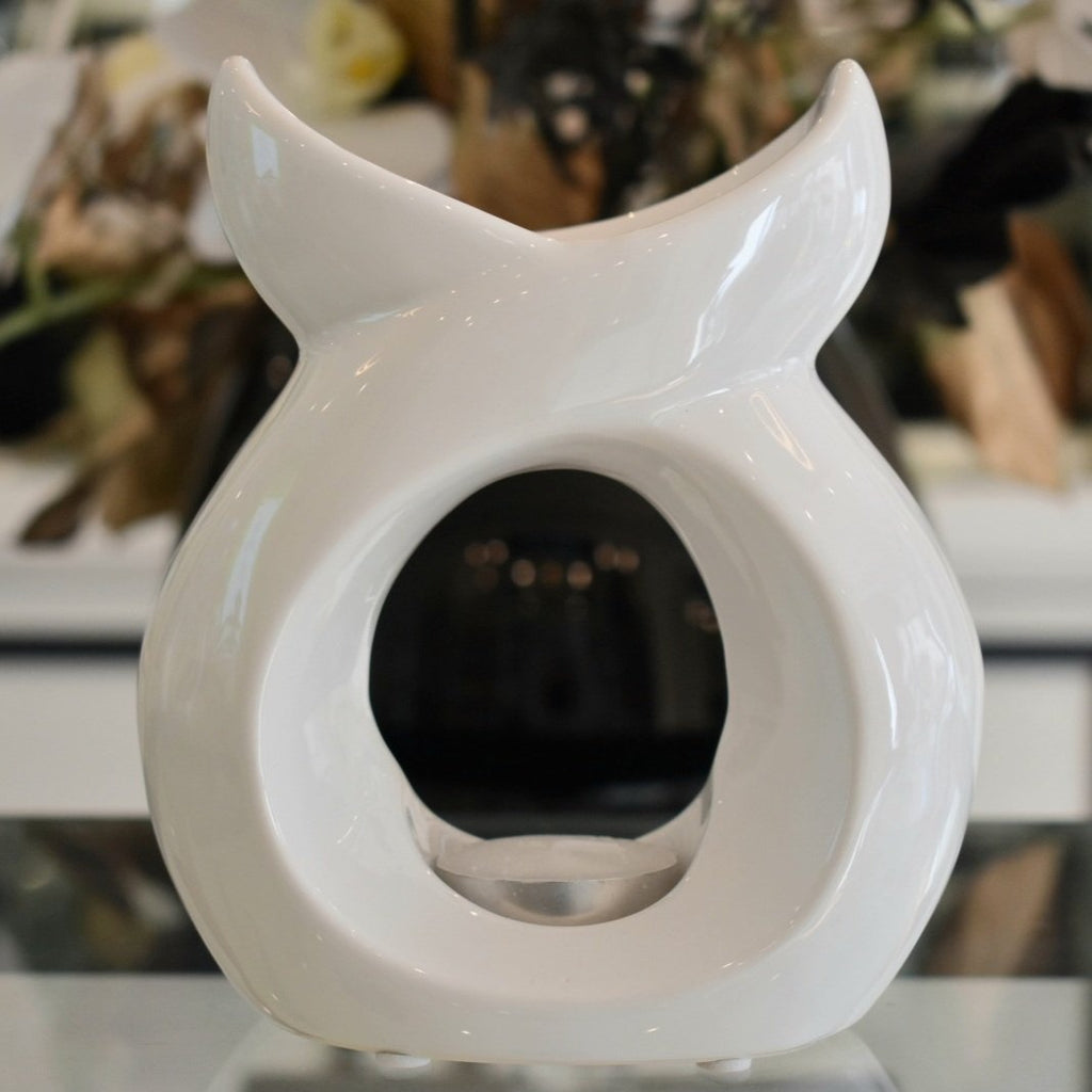 Serenity Flower Ceramic Wax Burner White
